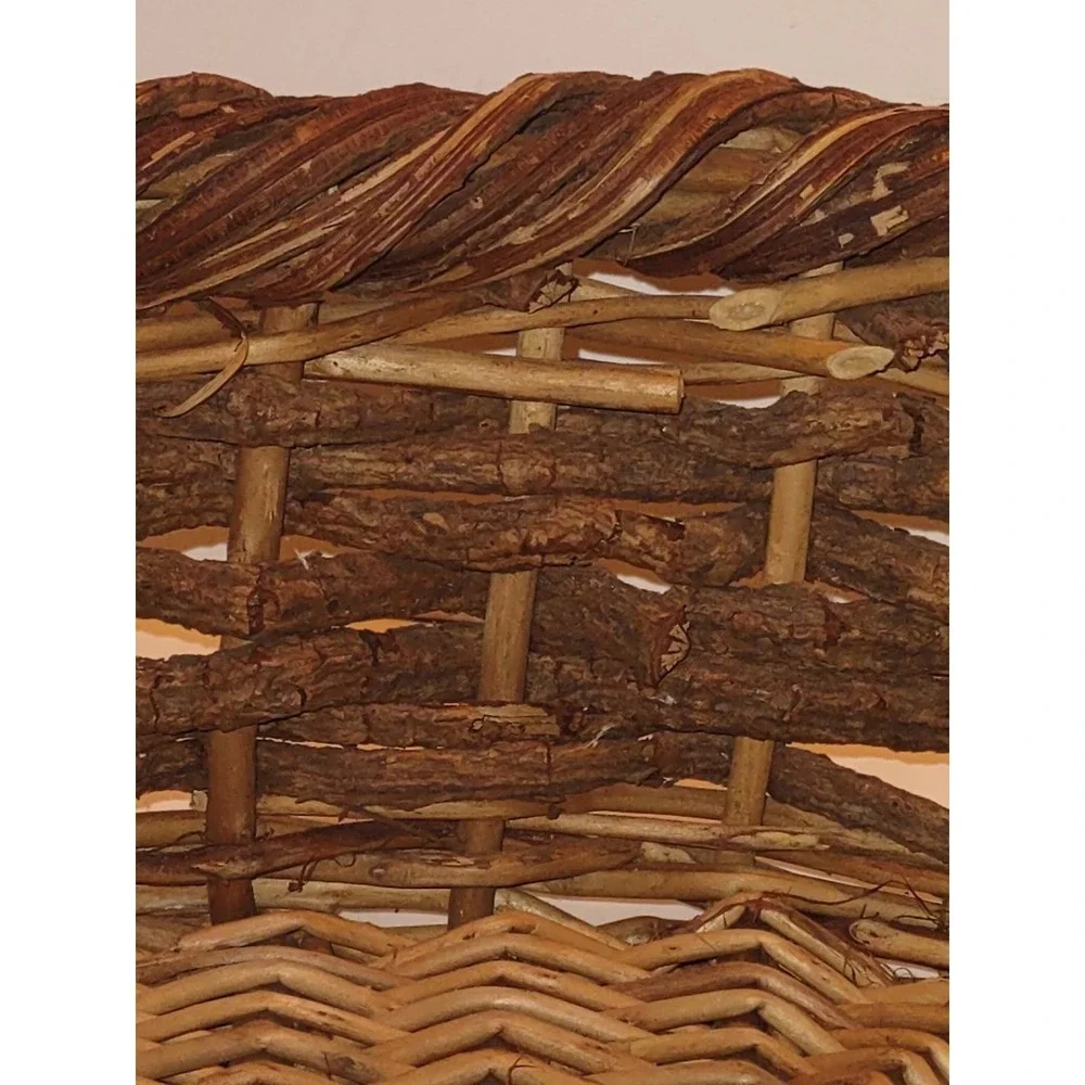 Rustic Woven Twig Large Basket Country Vine Farmhouse Decor Gift Basket 12x9x14